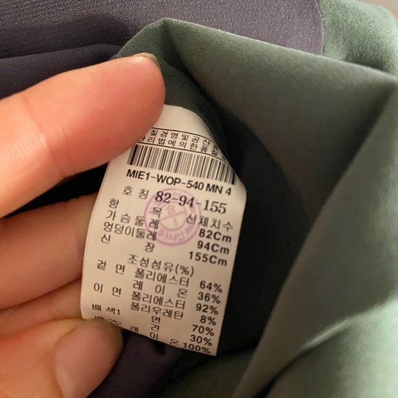 Michaa Korean XS Forest Green Textured Flower Front Grey Solid Back Metal Zip - Picture 8 of 10